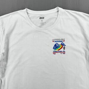 Retro Après-Ski Mountain Alpine Graphic Cotton T-Shirt White Ruxen Men’s 3XL‎